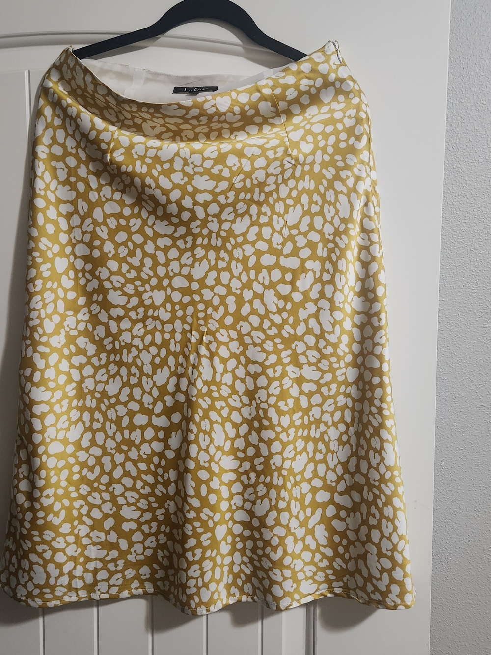 Lulu's Yellow and White Animal-Print A-Line Skirt
